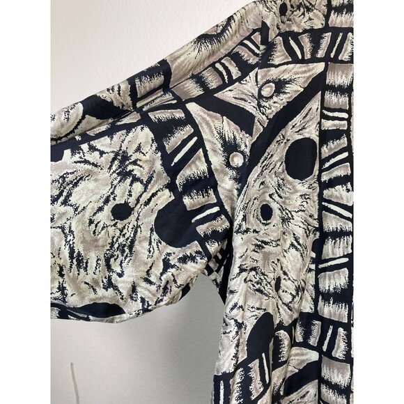VTG Adrian Jordan 100% Silk Women Abstract Long Sleeve Button Up Top Plus Sz 26 - Picture 9 of 15
